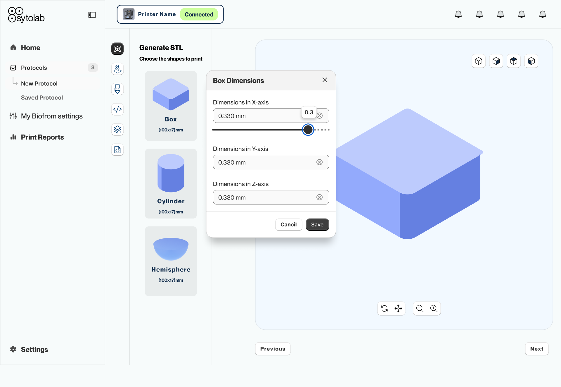 Software for 3D-Printed Organ Regeneration Research - Create Protocol